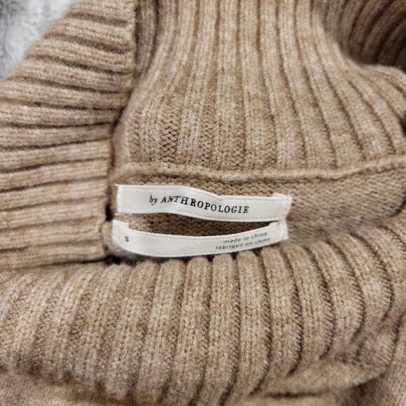 Anthropologie Margarita Tunic Sweater, button shoulder mock neck, sz Sm - Picture 6 of 14